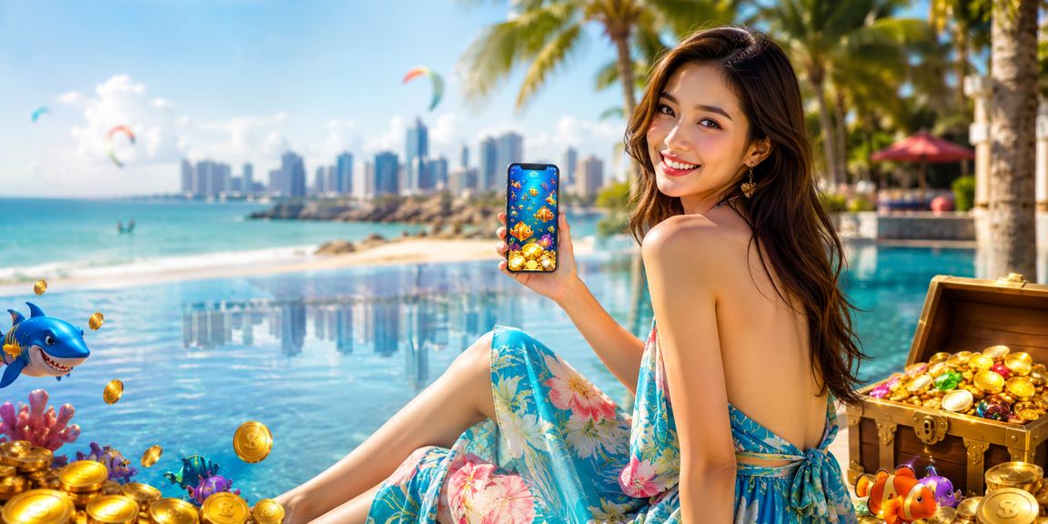 Người dùng trải nghiệm ứng dụng casino trực tuyến rr88d trên điện thoại tại bãi biển Mũi Né