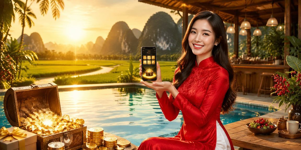 Cô gái mặc áo dài tại Ninh Bình thực hiện đăng ký và nạp tiền trực tuyến trên điện thoại